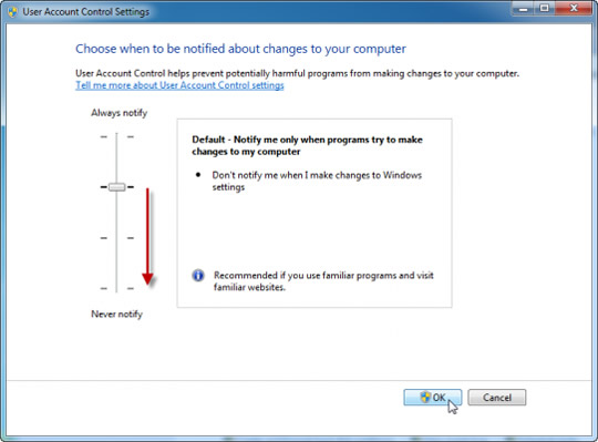 Disable UAC